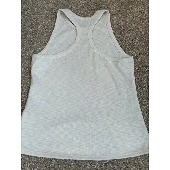 Vuori Tank ribbed khaki/off white women's SZ M athletic high crew neck - Picture 8 of 8